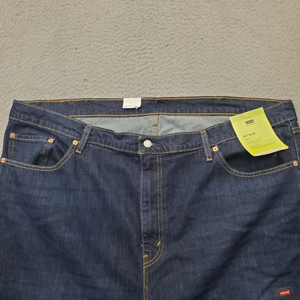 Levi's 511 Jeans Mens 46x32 Blue Denim Performance Stretch Straight Leg Slim Fit